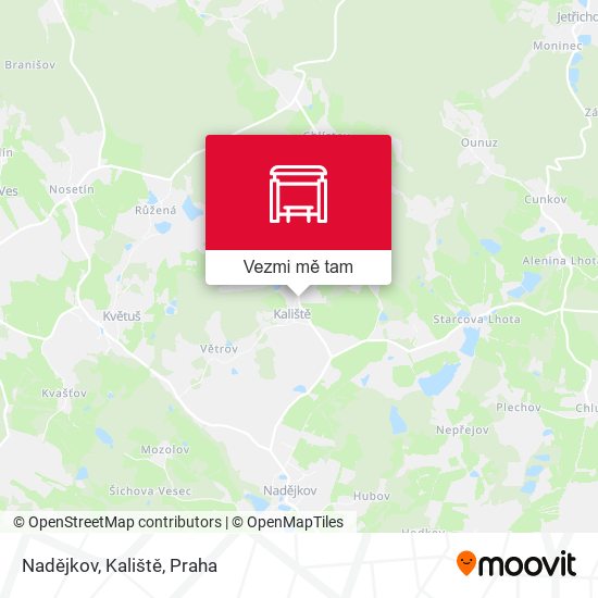 Nadějkov, Kaliště mapa