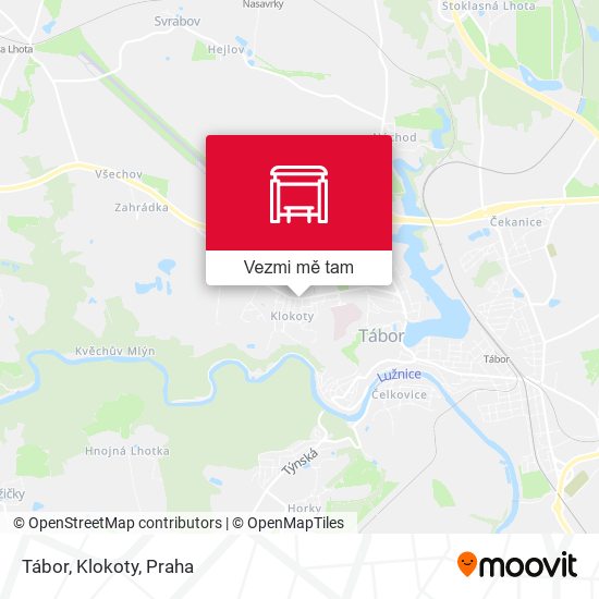 Tábor, Klokoty mapa