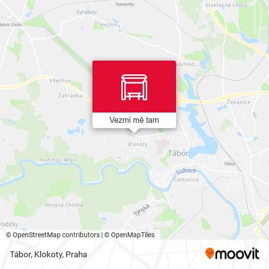 Tábor, Klokoty mapa