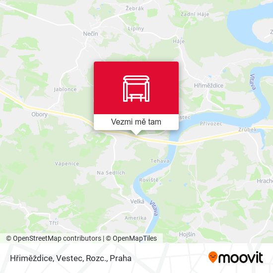 Hřiměždice, Vestec, Rozc. mapa