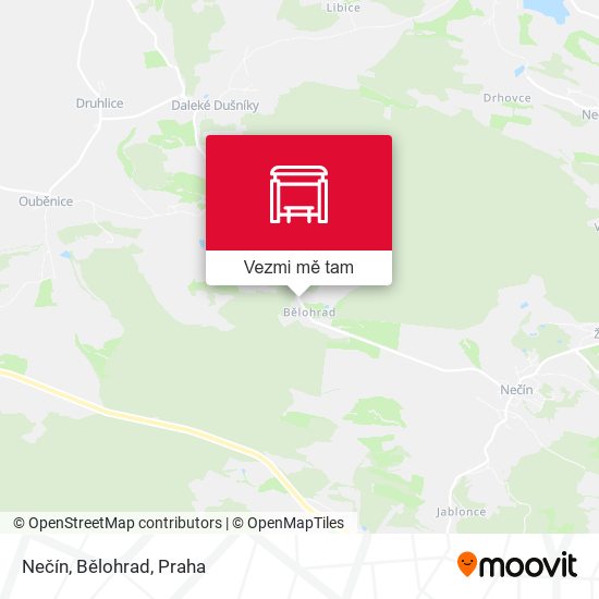Nečín, Bělohrad mapa