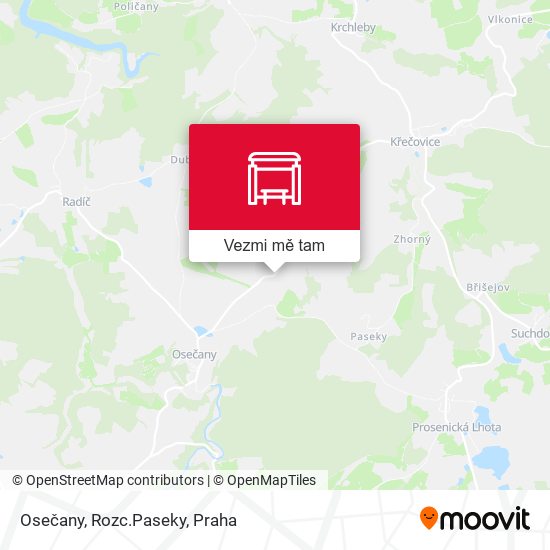 Osečany, Rozc.Paseky mapa