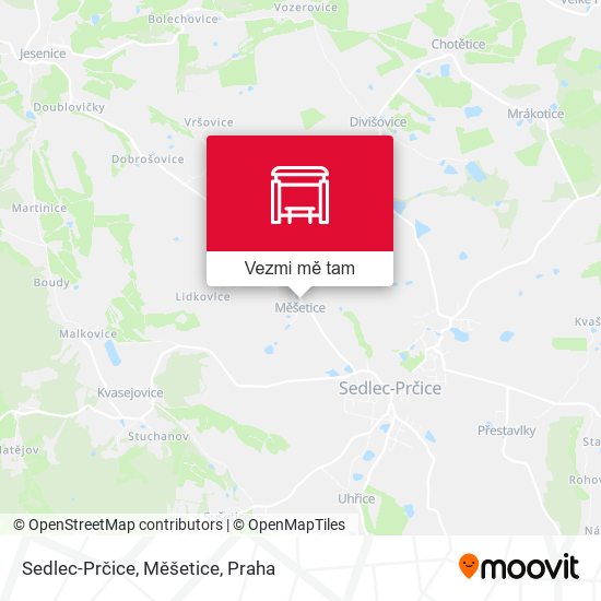 Sedlec-Prčice, Měšetice mapa