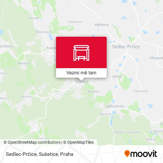 Sedlec-Prčice, Sušetice mapa