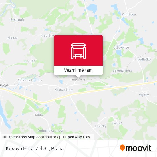 Kosova Hora, Žel.St. mapa