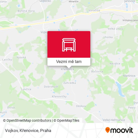 Vojkov, Křenovice mapa