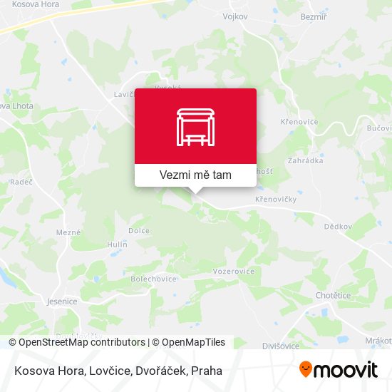 Kosova Hora, Lovčice, Dvořáček mapa