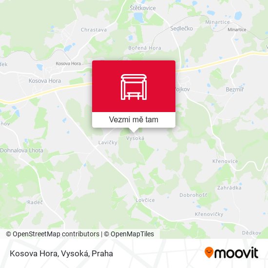 Kosova Hora, Vysoká mapa