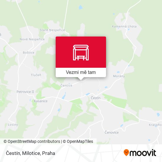 Čestín, Milotice mapa
