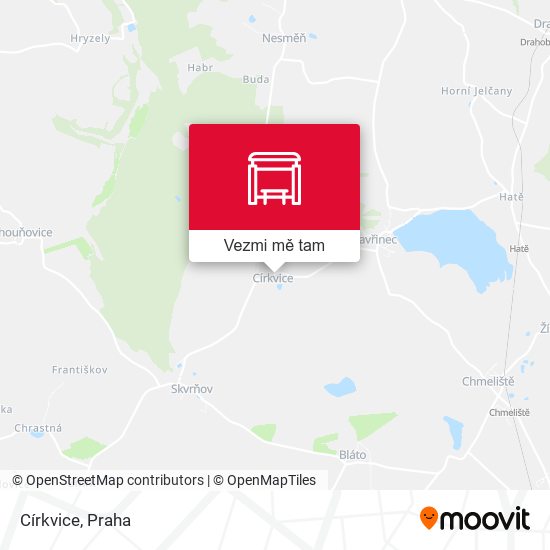 Církvice mapa