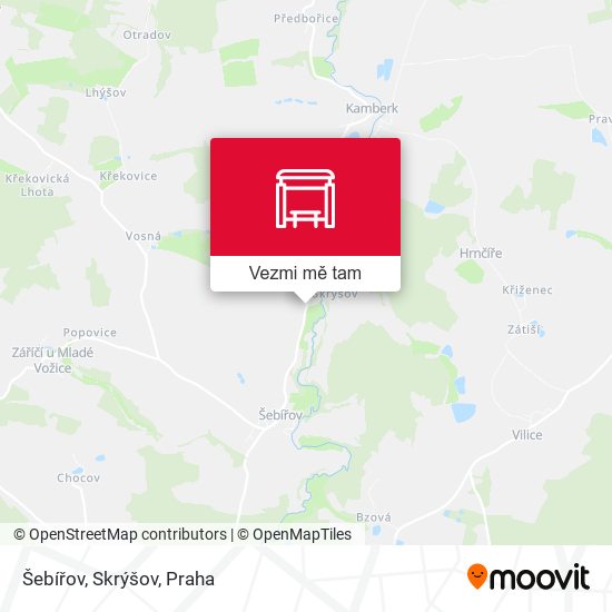 Šebířov, Skrýšov mapa