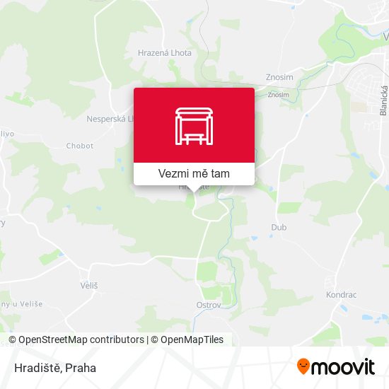 Hradiště mapa