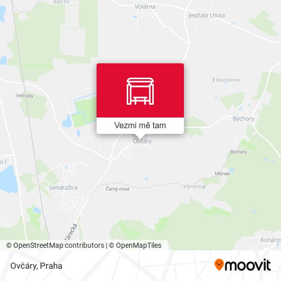 Ovčáry mapa