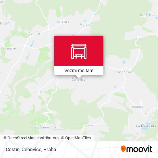 Čestín, Čenovice mapa