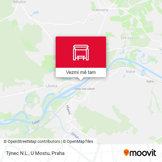 Týnec N.L., U Mostu mapa