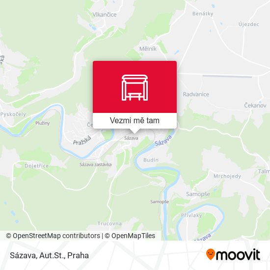 Sázava, Aut.St. mapa