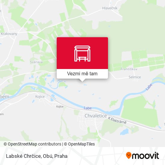 Labské Chrčice, Obú mapa