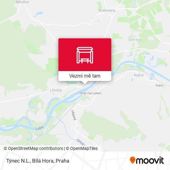 Týnec N.L., Bílá Hora mapa