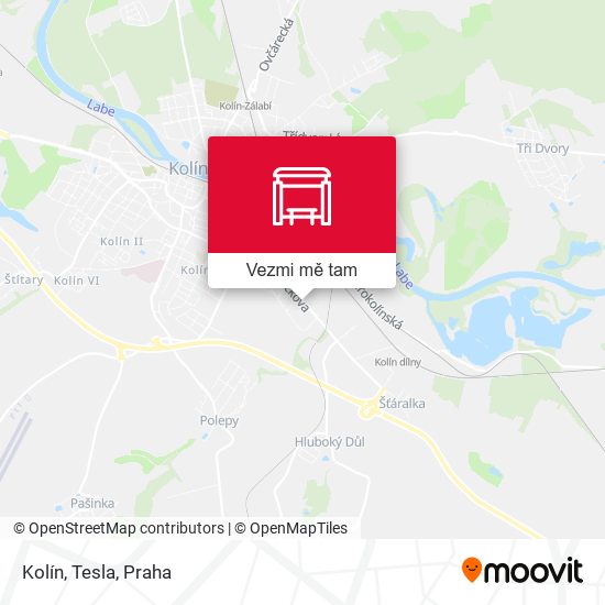 Kolín, Tesla mapa