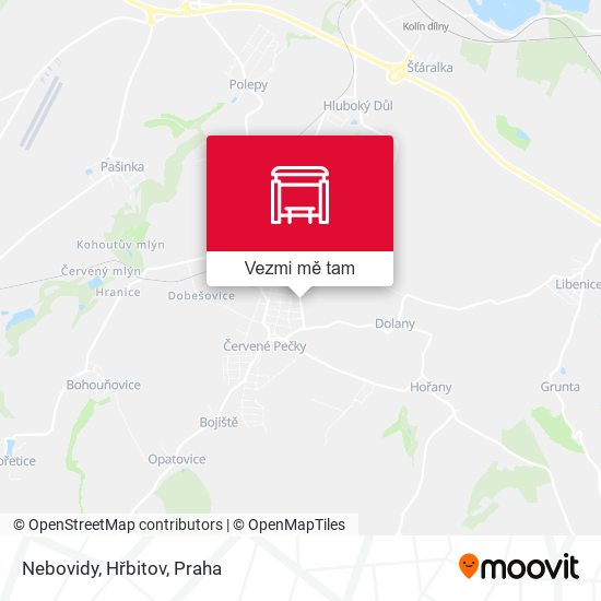 Nebovidy, Hřbitov mapa