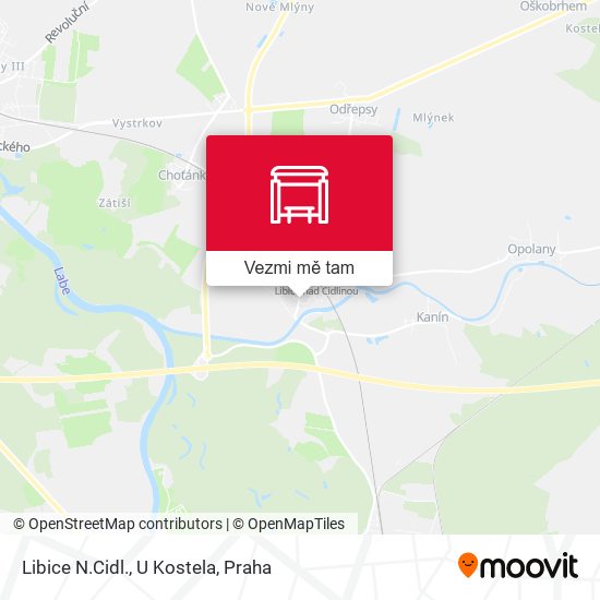 Libice N.Cidl., U Kostela mapa