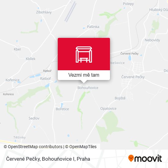 Červené Pečky, Bohouňovice I mapa