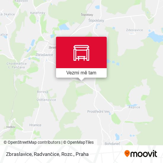 Zbraslavice, Radvančice, Rozc. mapa