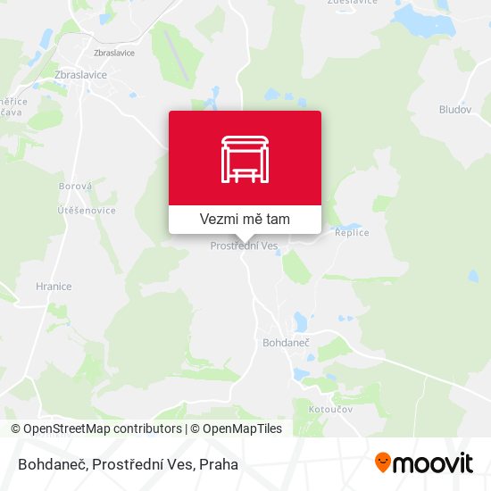Bohdaneč, Prostřední Ves mapa