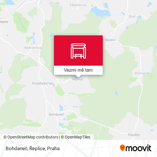 Bohdaneč, Řeplice mapa