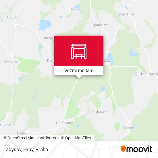 Zbýšov, Hrby mapa