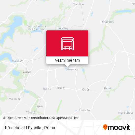 Křesetice, U Rybníku mapa