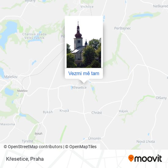 Křesetice mapa