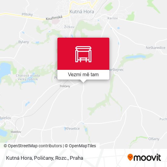 Kutná Hora, Poličany, Rozc. mapa