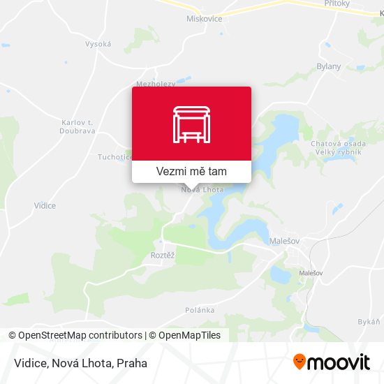 Vidice, Nová Lhota mapa