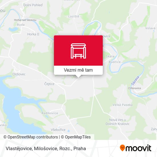Vlastějovice, Milošovice, Rozc. mapa