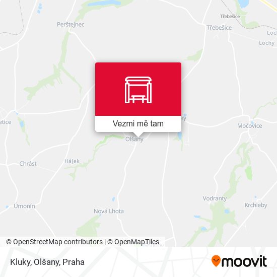 Kluky, Olšany mapa