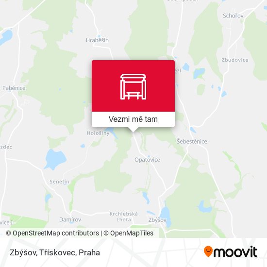 Zbýšov, Třískovec mapa