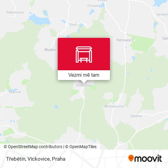 Třebětín, Víckovice mapa