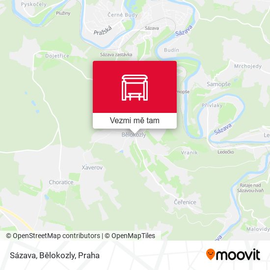 Sázava, Bělokozly mapa