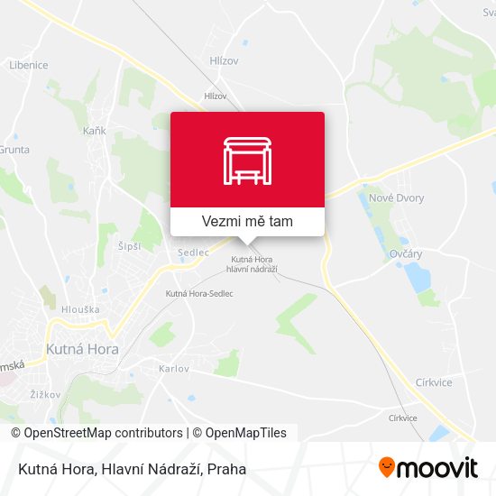 Kutná Hora, Hlavní Nádraží mapa