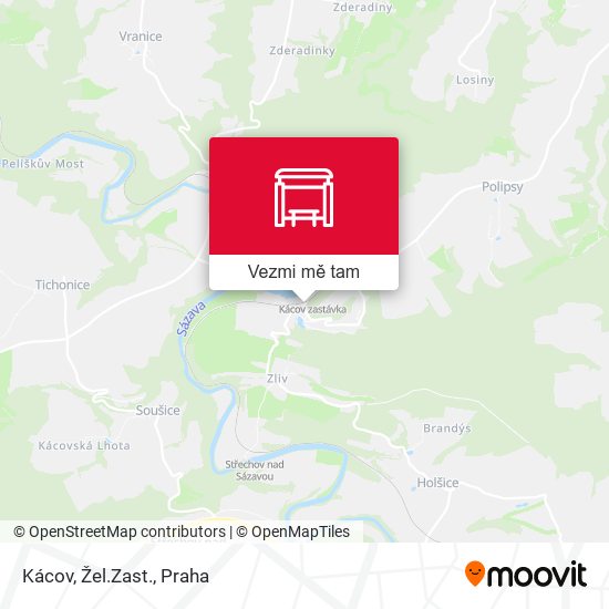 Kácov, Žel.Zast. mapa