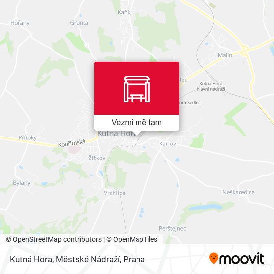 Kutná Hora, Městské Nádraží mapa