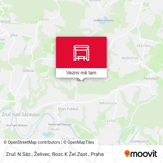 Zruč N.Sáz., Želivec, Rozc.K Žel.Zast. mapa