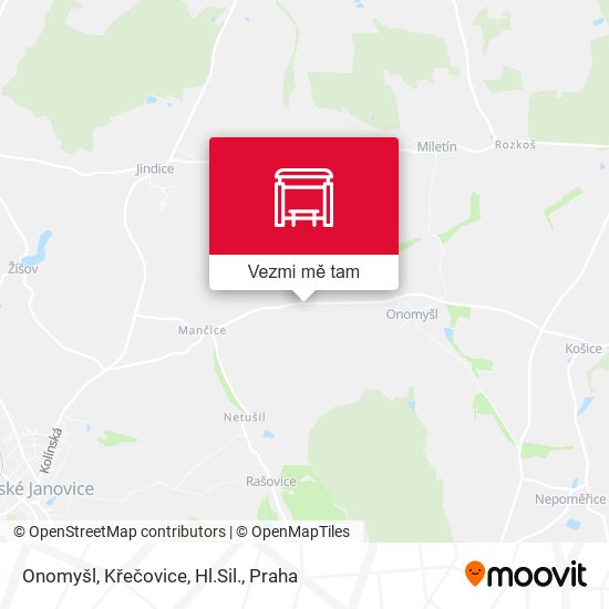 Onomyšl, Křečovice, Hl.Sil. mapa