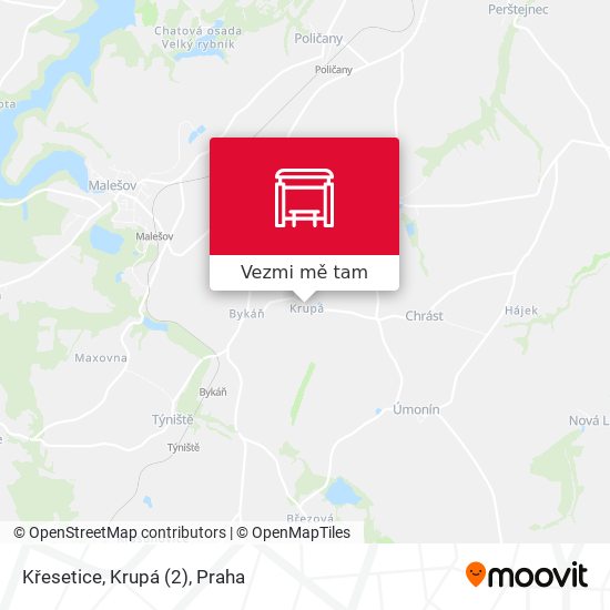 Křesetice, Krupá (2) mapa