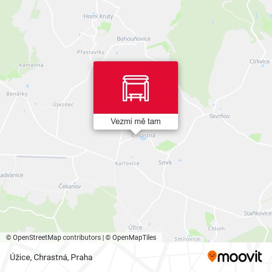 Úžice, Chrastná mapa