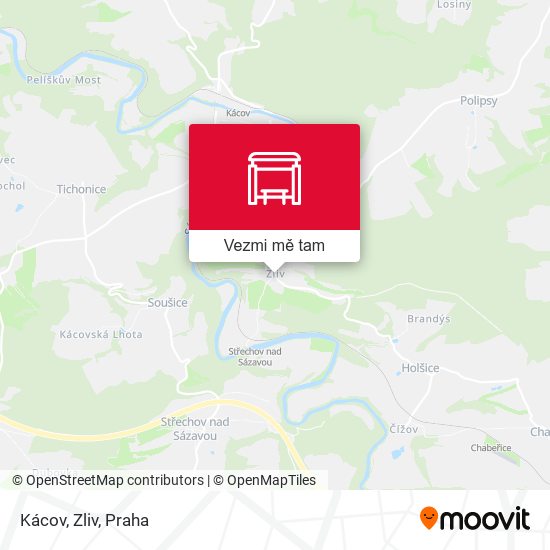 Kácov, Zliv mapa