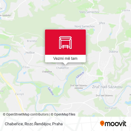 Chabeřice, Rozc.Řendějov mapa