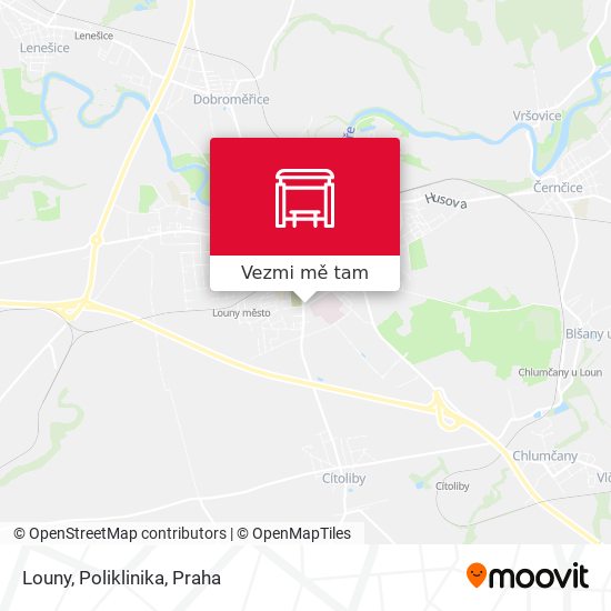 Louny, Poliklinika mapa