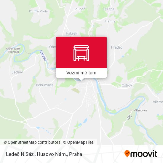 Ledeč N.Sáz., Husovo Nám. mapa